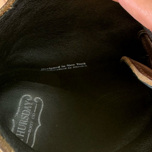 Lace-up brown leather booties - like new - 9cm high heel - Picture 4 of 9